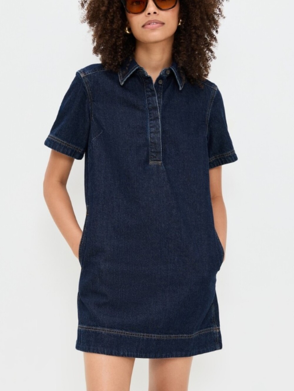 Madewell Denim Popover Dress Medium